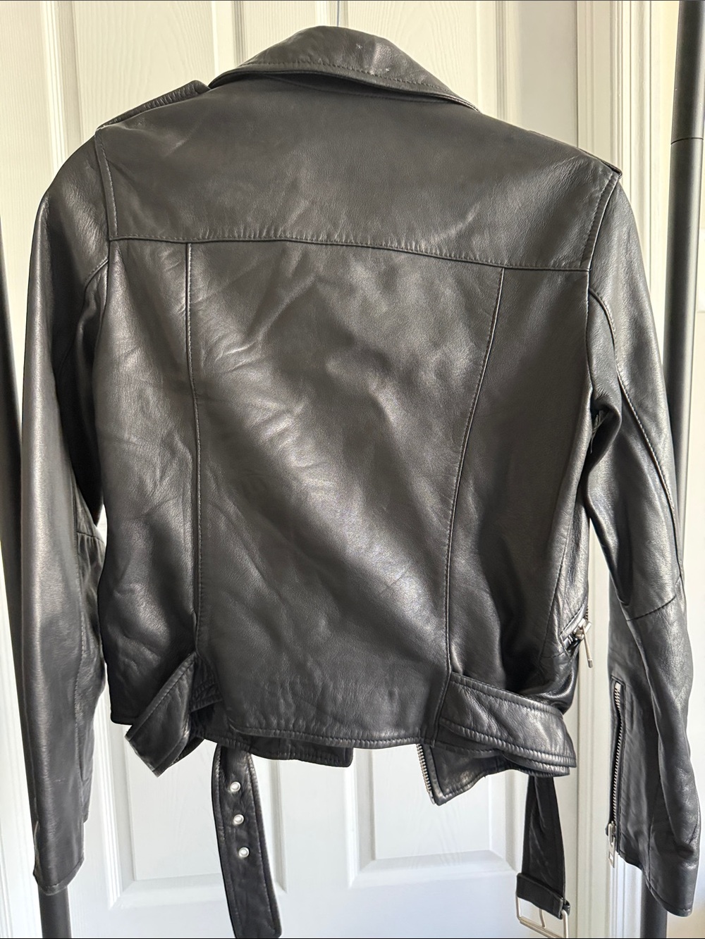 All Saints Black Leather Biker Jacket - Picture 4 of 4